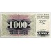 BOSNIA-HERZEGOVINA 1992 . ONE THOUSAND 1,000 DINARA BANKNOTE